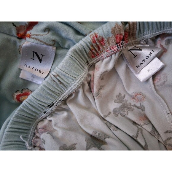 Natori Soft 2 Piece Pajamas Set Light Blue Floral Pants + Top Women’s XL - Picture 6 of 6
